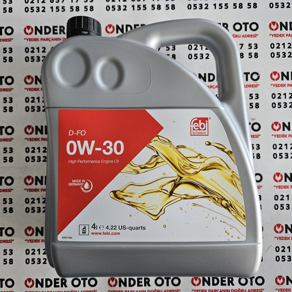 0W30 MOTOR YAĞI 4LT / FEBİ BİLSTEİN D-FO YÜKSEK PERFORMANSLI MOTOR YAĞI