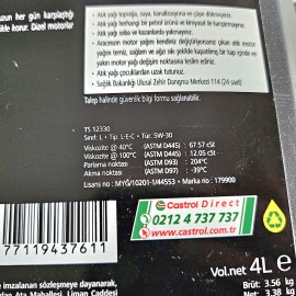 5W30 MOTOR YAĞI 4LT / CASTROL GTX